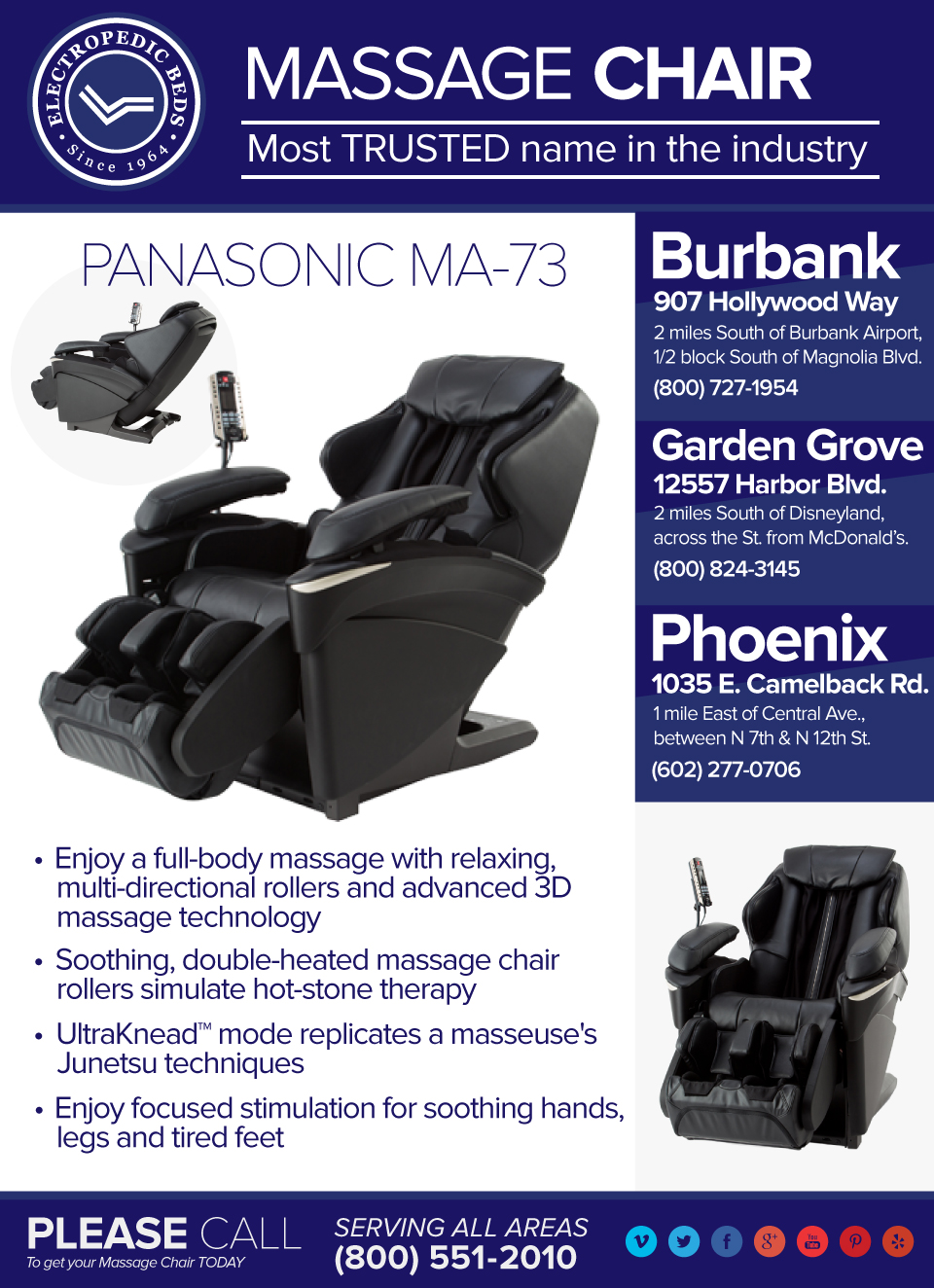 los angeles recliners ma73 Panasonic Massage Chaircheap  EPMA73 Dealer Store discount ep-ma73 affordable panasonic shiatsu recliner