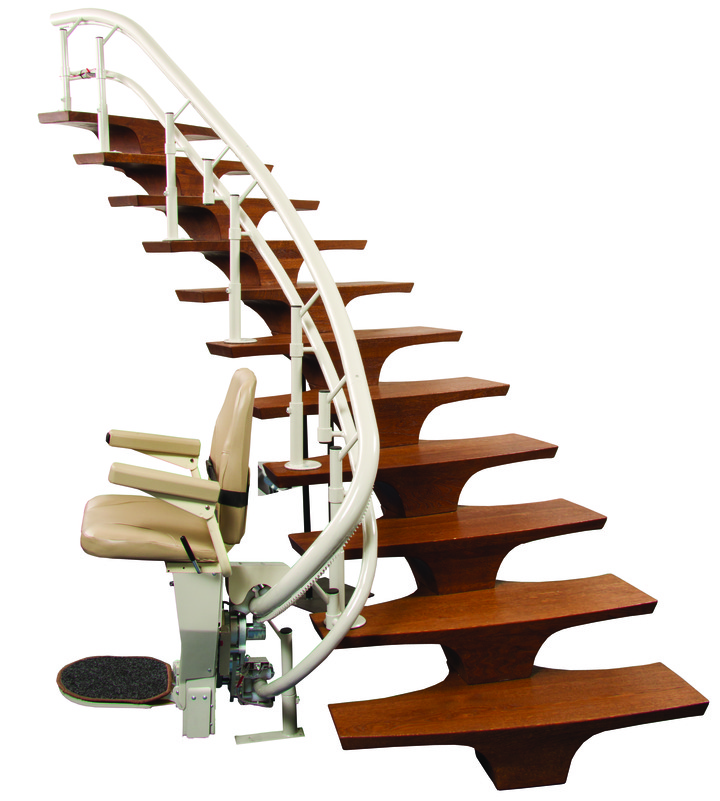 curved rail stairchair san francisco ca helix stairchair curve hawle chairlift precision rail handicare liftchair