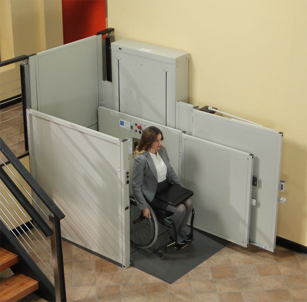 . Make a church, school or public building accessible for people with mobility devices with a Bruno commercial vertical platform lift. Let a Bruno commercial wheelchair lift expert give guidance on meeting A.D.A. codes and choosing the right vertical platform lift for your project.