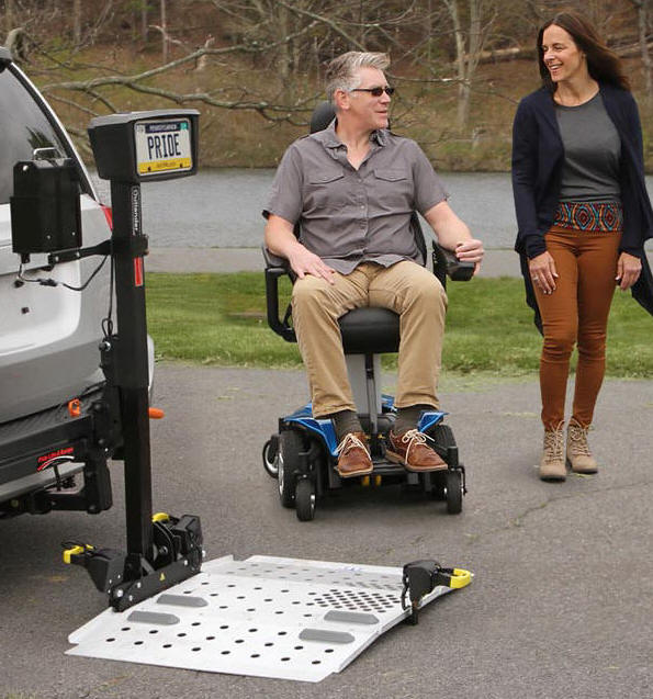 class 3 hitch wheelchair scooter lift trailer outside vehicle suv