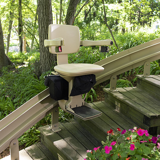 Bruno Elite CRE-2110E Curved Outdoor stair lift from ElectroEase