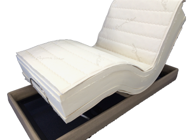 Electropedic adjustable bed with LATEXPEDIC latex mattress