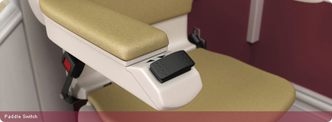 Curved stair lifts paddle switch