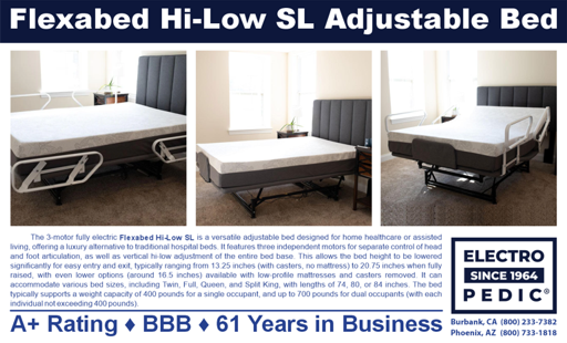chandler flexabed hi-lo hospital adjustable bed