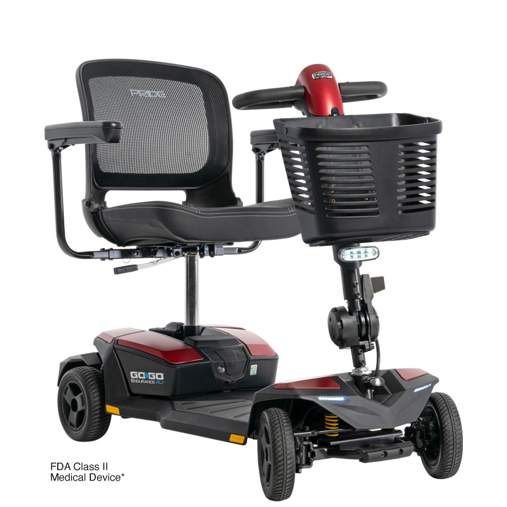 Pride Go Go Endurance AL+ aluminum frame lithium travel scooter