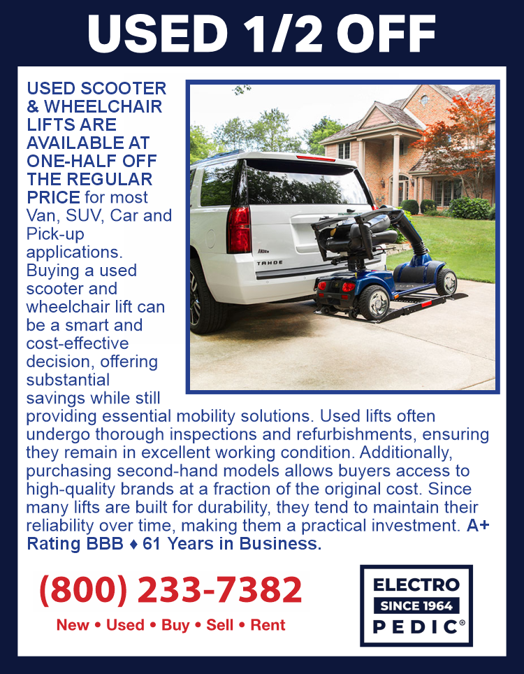 Used scooter and wheelchair vehicle lift