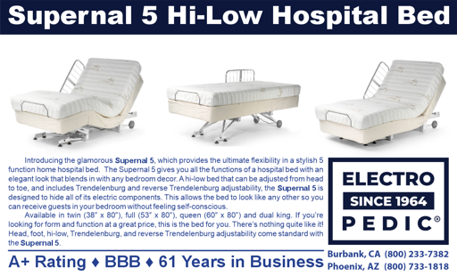 is the Supernal 5 hi-low hospital bed the best 5 function attuator 